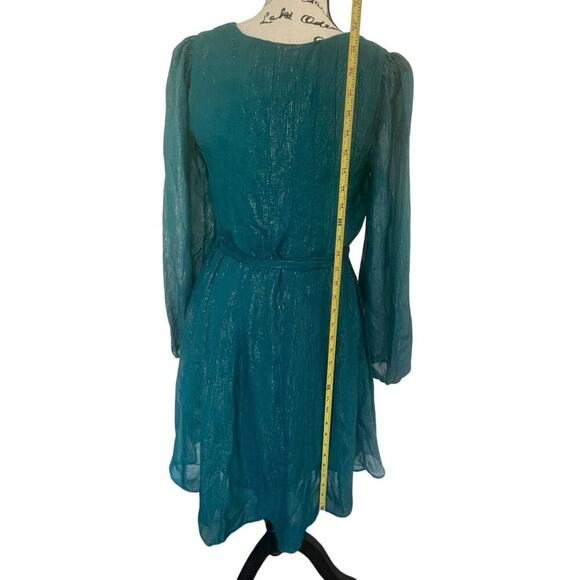 LILLY PULITZER KALIANNA DRESS VALENCIA TEAL/METALLIC SZ S FLOWY SOPHISTICATED - Picture 5 of 16